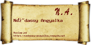Nádassy Angyalka névjegykártya